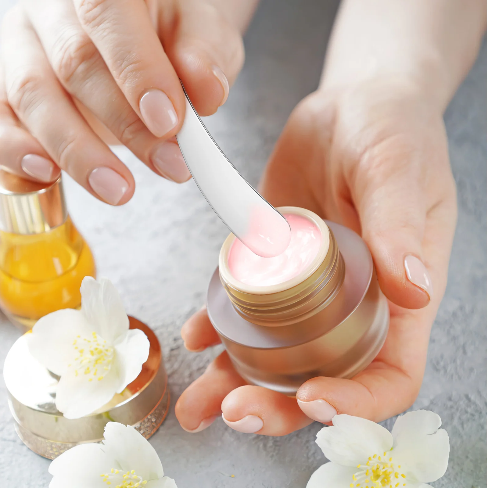 2Pcs Eye Cream Spatula Stainless Steel Reusable Skincare Tools Face Beauty Facial Products MixingCreams Lotions