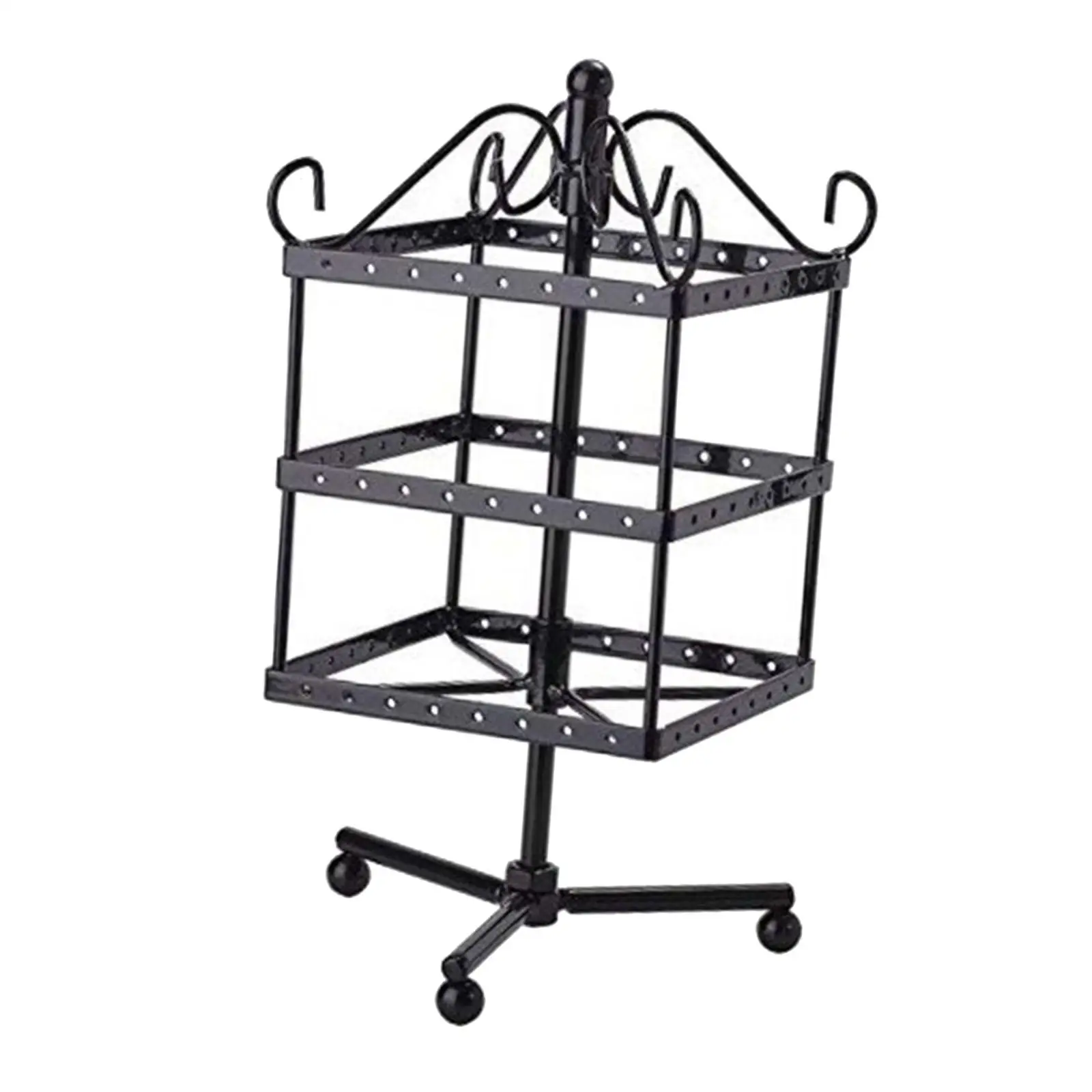Iron Art Earrings Holder Display Stand 3 Tier Jewelry Organizer Storage for Necklace Bracelet Bangle Gift