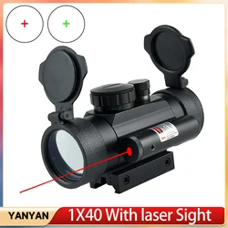 1x40 Red Dot Sight with Laser Tactical Cross-Hair Scope Outdoor Shooting Airsoft Sight Optical Scope for Hunting Accessory