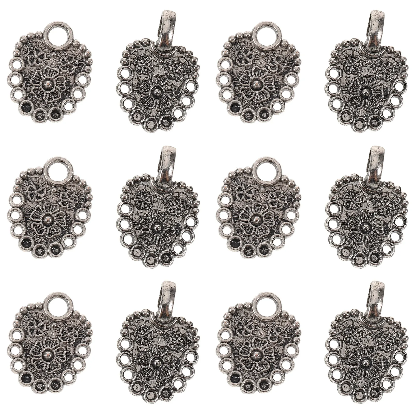 

6Sets Vintage Sweater Clips Retro Floral Embossed Metal Shawl Clasp Fasteners for Cardigans Cloaks Capes Silver Hook and Eye