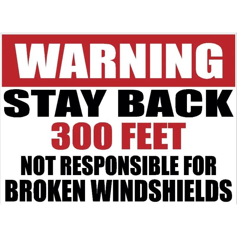 KK PVC 15cm Waterproof Anti Scratch Car Decals Stickers Warning Maintain 100 200 300 500 feet No Windshield Damage Liability