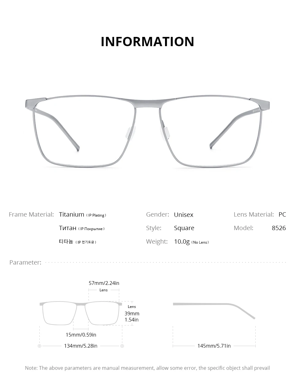 FONEX Reines Titan Brillengestell Männer Markendesign Quadratische Brillengestell Große Größe Japanische Custom Brillen 8526 – Detail 4