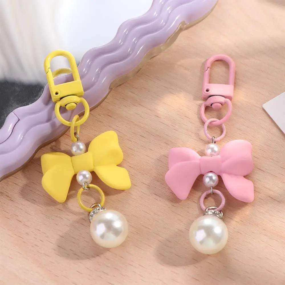 Fashion Candy Color Candy Color Bow Knot Pendant Key Chain Pendant Bow Knot Keyring Y2K Knot Imitation Bow Keychain Bag Pendant