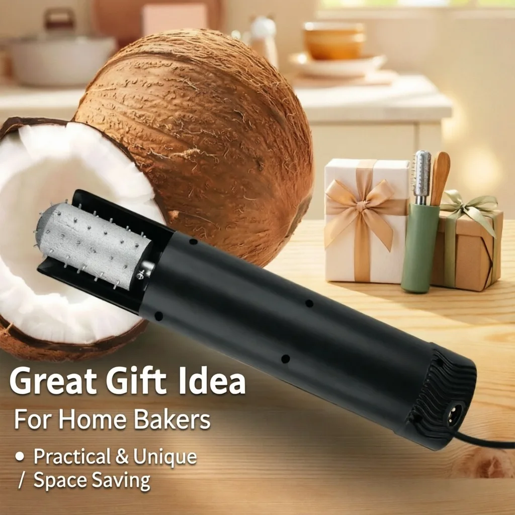 Electric Portable Stainless Steel Coconut, Scraper Grater Kitchen Shredder Peeler, Cutter Meat Removal Baking Tool, Accessories