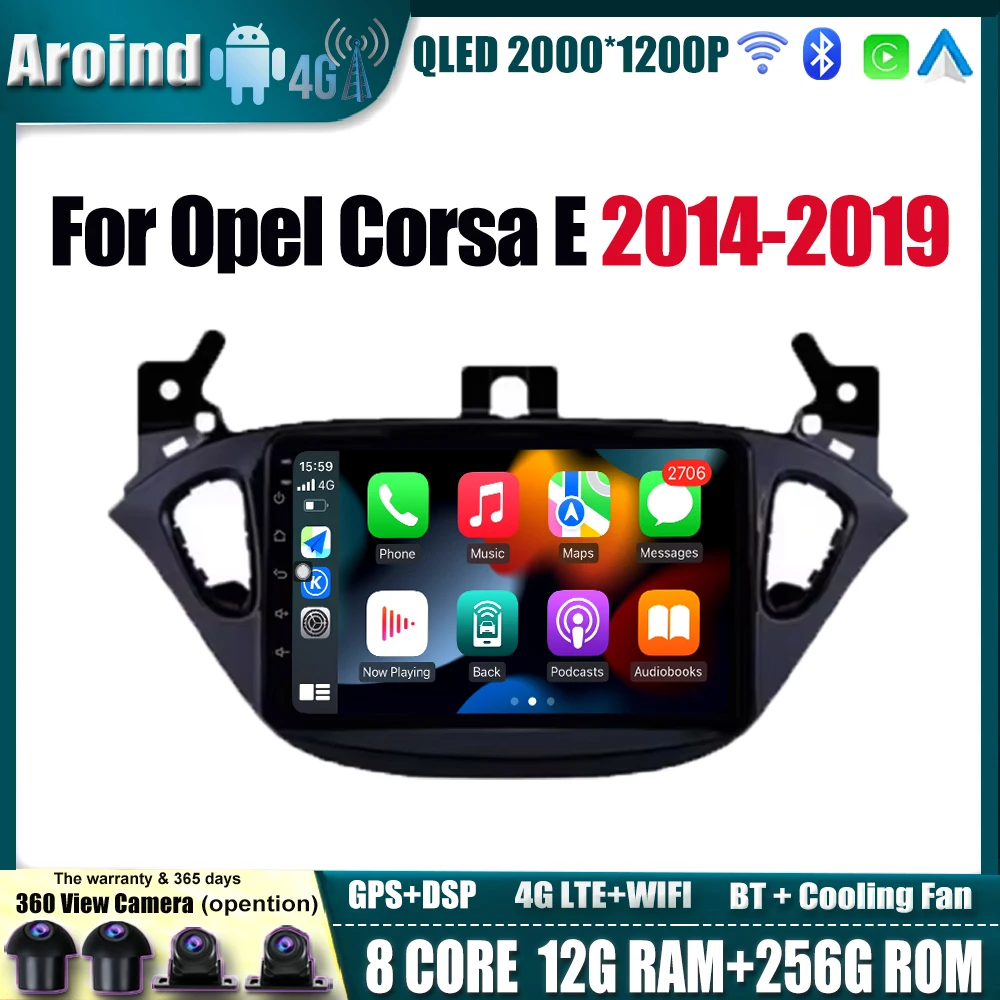 

Car Radio For Opel Corsa E 2014 2015 2016 2017-2019 Multimedia Video Player Navigation GPS Car Accessories 4G Lte WIFI Bluetooth