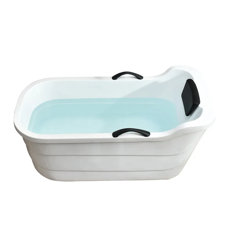 Thermal insulation spa bathtub, acrylic freestanding double armrests color, household adult small apartment small bathtub