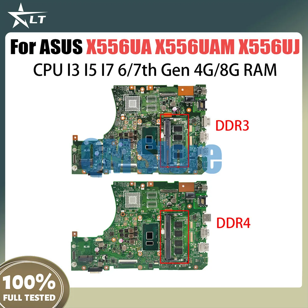 

X556UA Mainboard For ASUS X556UAM X556UJ A556U X556U X556UF X556UV X556UAK Laptop Motherboard I3 I5 I7 CPU DDR3L DDR4 4GB 8GB