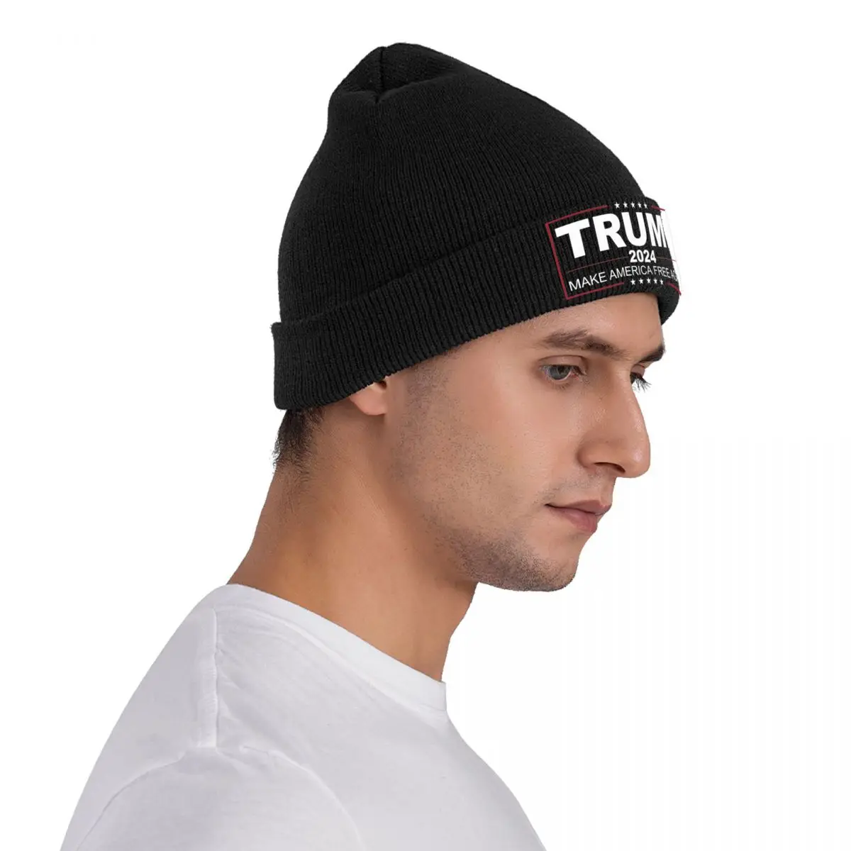 Trump 2024 Make America Free Again Hats Autumn Winter Beanies Street Caps Unisex Skullcap