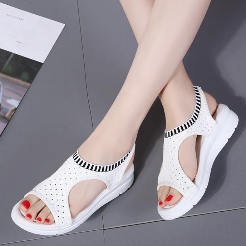 Women Sandals  Breathable Comfort Shopping Ladies Walking Shoes Wedge Heels Summer Platform Sandal Shoes Mujer Plus size 42