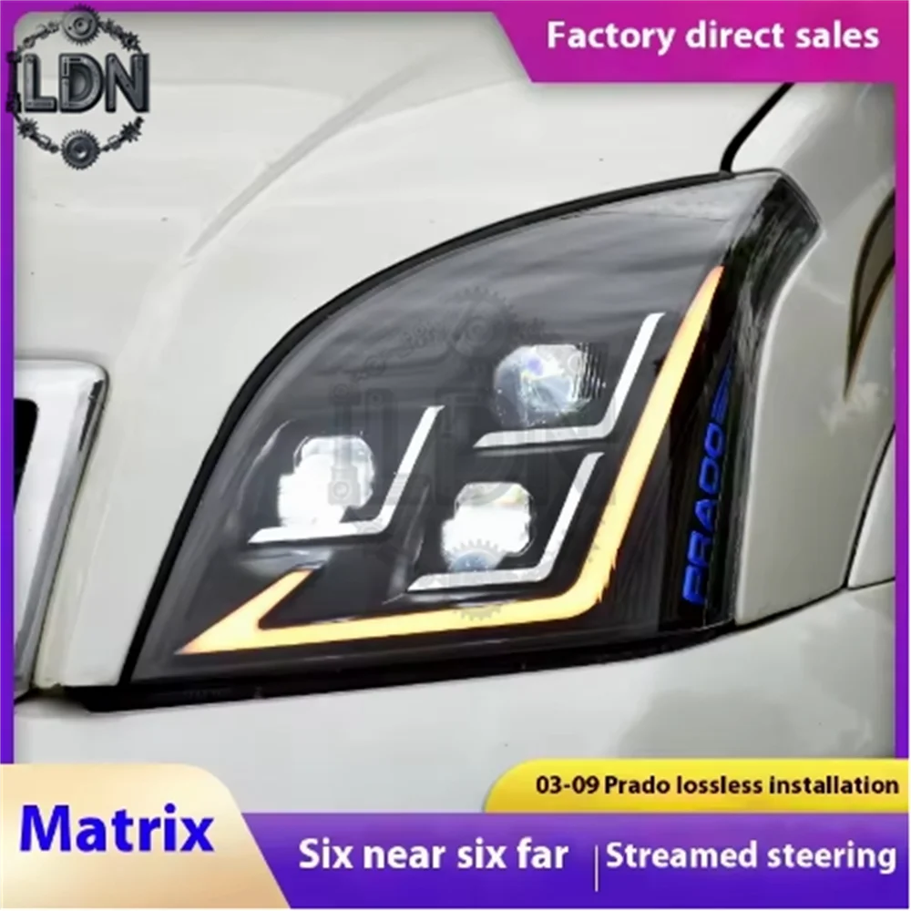 

Head Lamp for TOYOTA Prado LC120 FJ120 (2003-2009) | Modified LED Headlight Assembly | Dynamic Flowing Running/Turning Lights