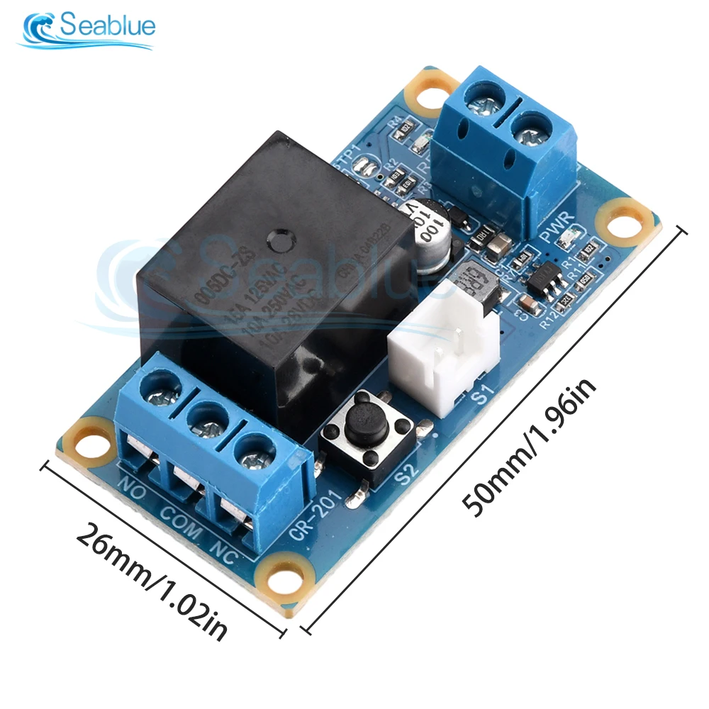 1 Channel DC 5-28V Latching Relay Module Single Key Bistable Switch MCU Control One Channel Relay 5V 12V 24V