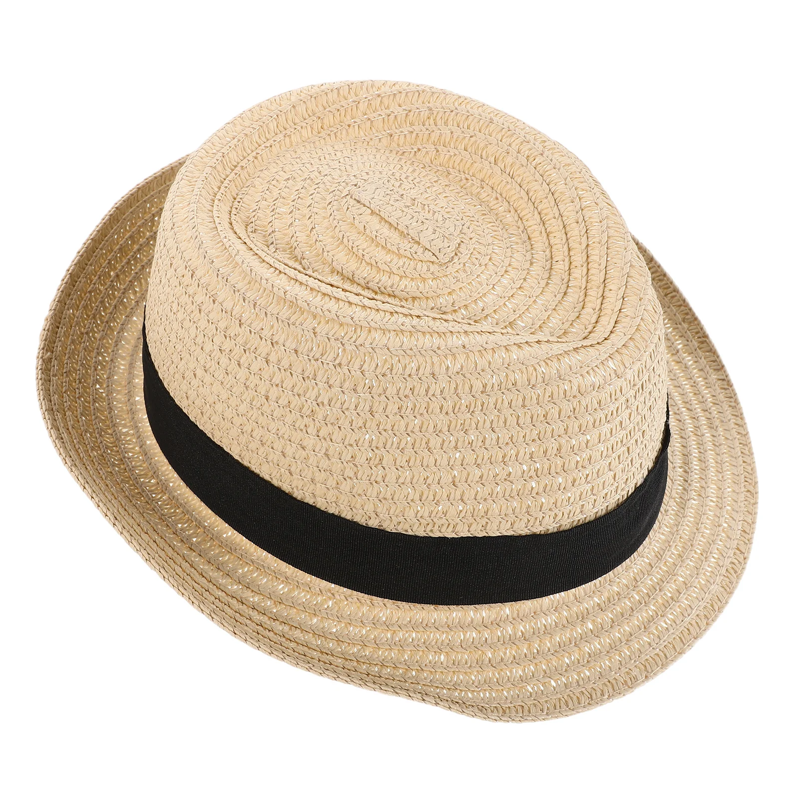 

Toddler Summer Straw Hat Boys British Jazz Style Breathable Lightweight Adjustable Strap Kids Beach Sun Hat Outdoor