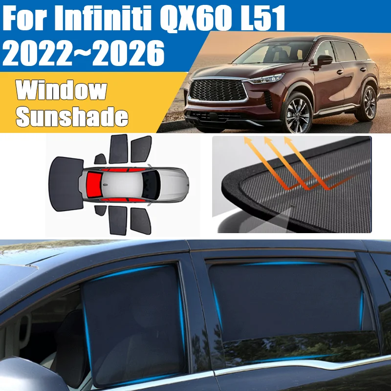 

Солнцезащитный экран для автомобиля Infiniti QX60 L51 2022-2026 2025: сетчатый козырек, защита от УФ-излучения, теплоизоляция, шторка на лобовое стекло, автомобильные аксессуары