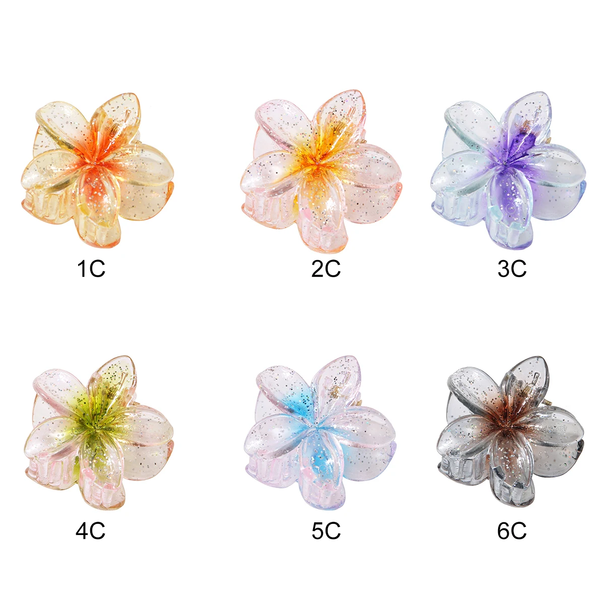 Colorful Flower Hairpin Small Hair Claws For Girls Floral Hair Clips Bohemia Petal Shape Claw Clips Sweet Hair Accessories