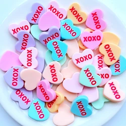 20pcs Colorful Resin Cute mixed color valentine hearts Flatback Scrapbook DIY Figurine Decor Crafts