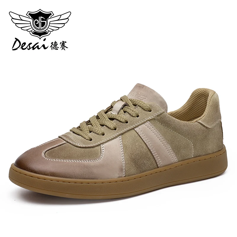 DESAI Men Casual Shoes Genuine Leather Male Sneakers Summer Breathable 2024 New Design Fashion Trainer