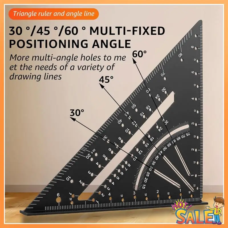 

AB68 Carpenter Square,7Inch T Square Multi-Purpose Carpenter Tools, Square, Protractor, Ruler, Marking Gauge, Saw Gauge