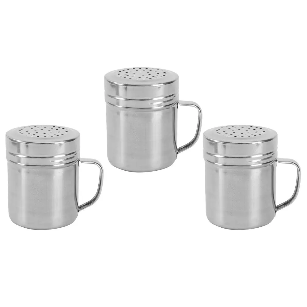 

3pcs Stainless Steel Seasoning Shaker Bottle Set Metal Condiment Jars For Salt Pepper Powder Kitchen Storage Containers Spice