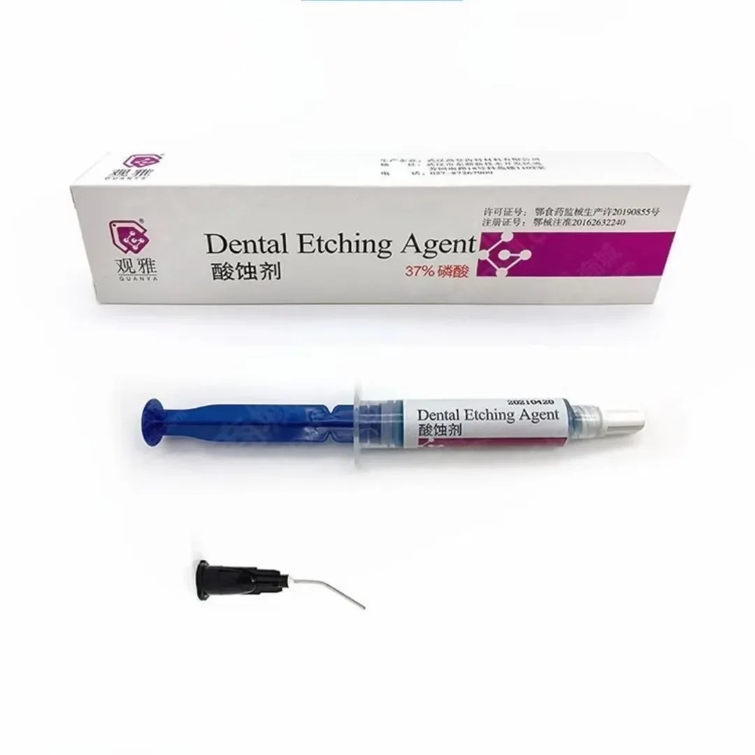 Dental Acid Etching Gel 37% Phosphoric Etchant Gel Light Cure Agent Bonding Dentist Adhesive Material 5ML/Syringe