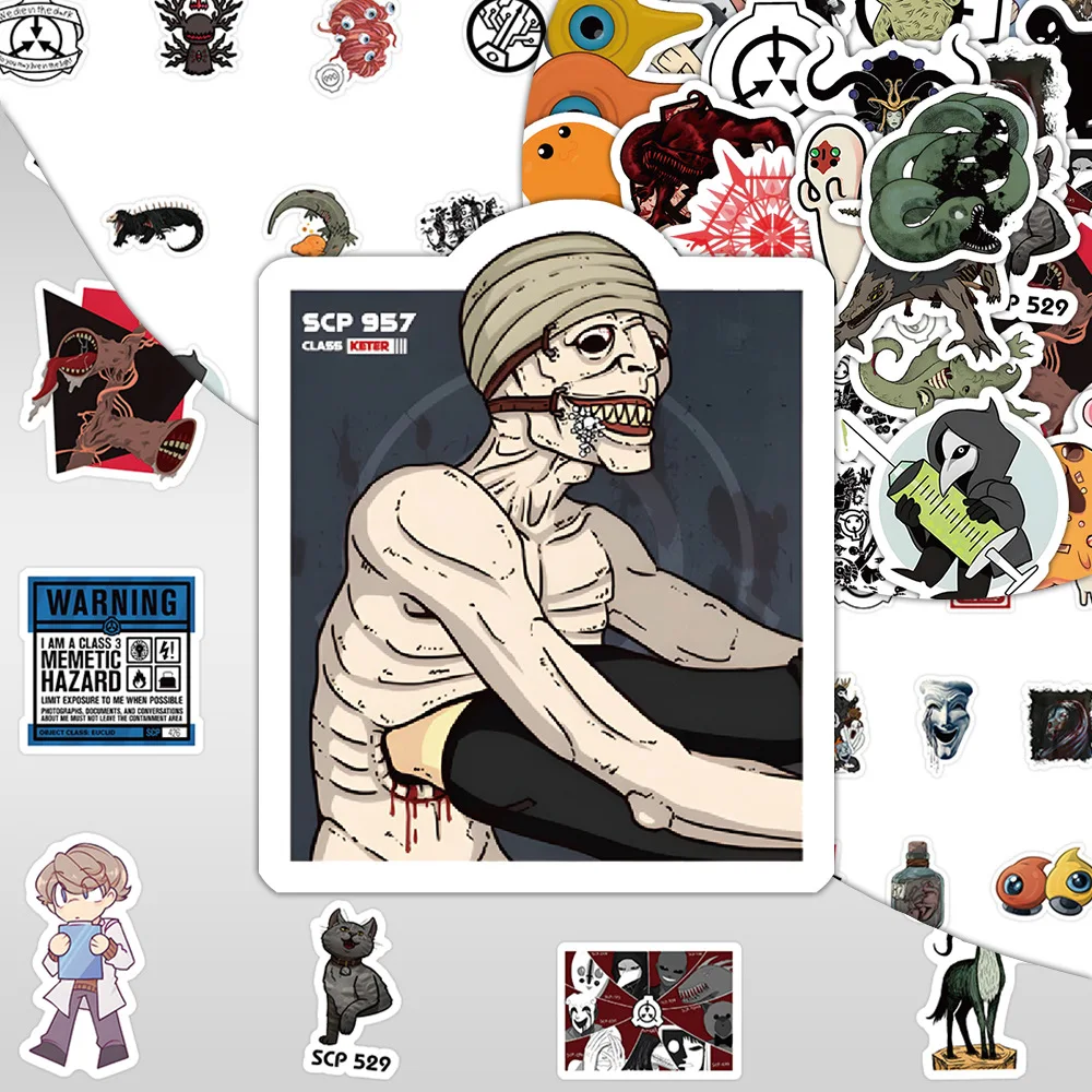 60 قطعة من ملصقات كريم الأساس SCP حافظة هاتف كرتونية ملصقات مقاومة للماء