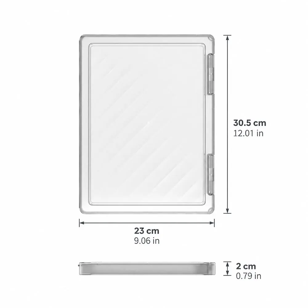 1-Pack Ultra-Slim A4 Clear File Storage Box, Stackable Durable PP Plastic Document Organizer for Projects, Office, School and Ho