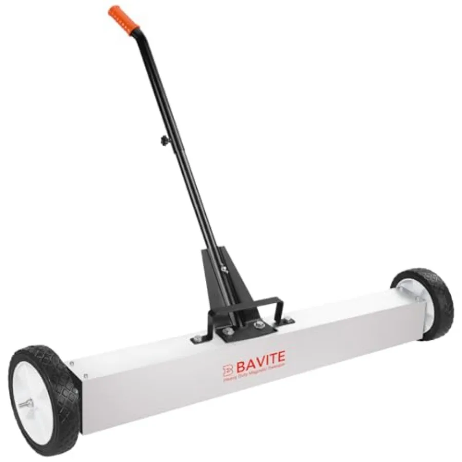 E BAVITE 55lbs Nail Magnetic Sweeper Heavy Duty Telescopic Magnet Broom Large Rolling Nail Finder Magnet Tools with Wheels Clea