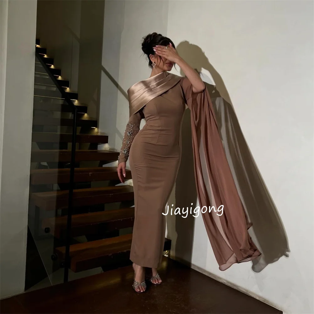 Abiti midi con ritratto dritto con pieghe di paillettes in jersey squisito personalizzato Moda per occasioni su misura