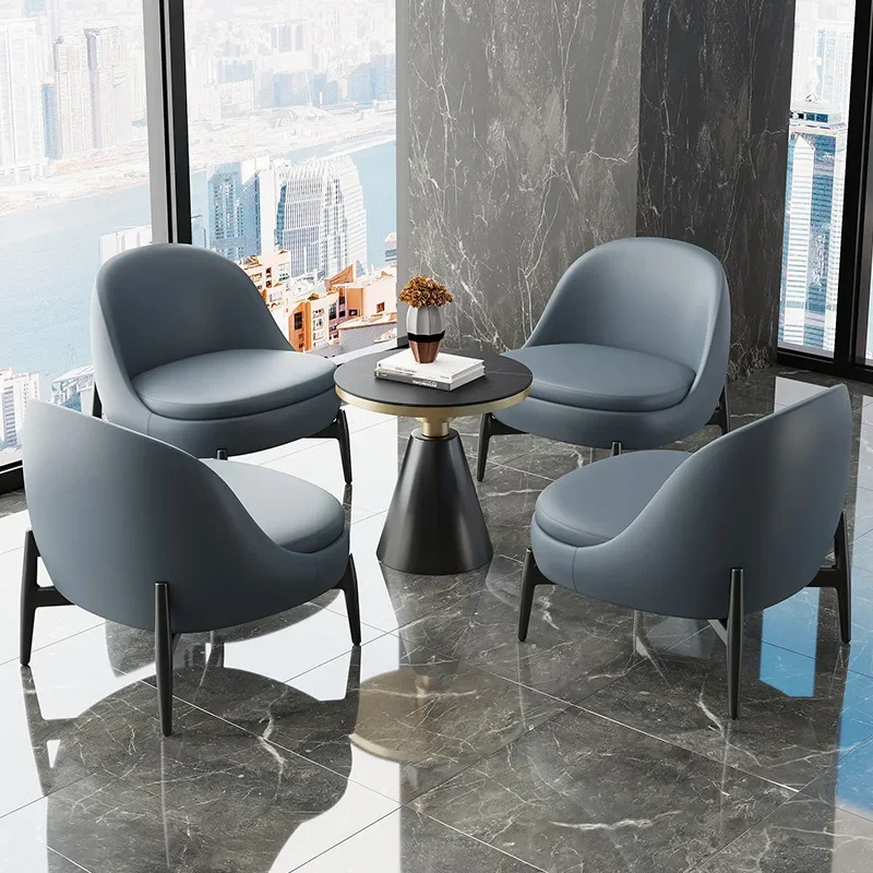 طاولة أريكة لغرفة الاستقبال في الشركة وطاولة واحدة وأربعة كراسي خفيفة فاخرة للتفاوض على أريكة الضيوف منطقة صالة فردية