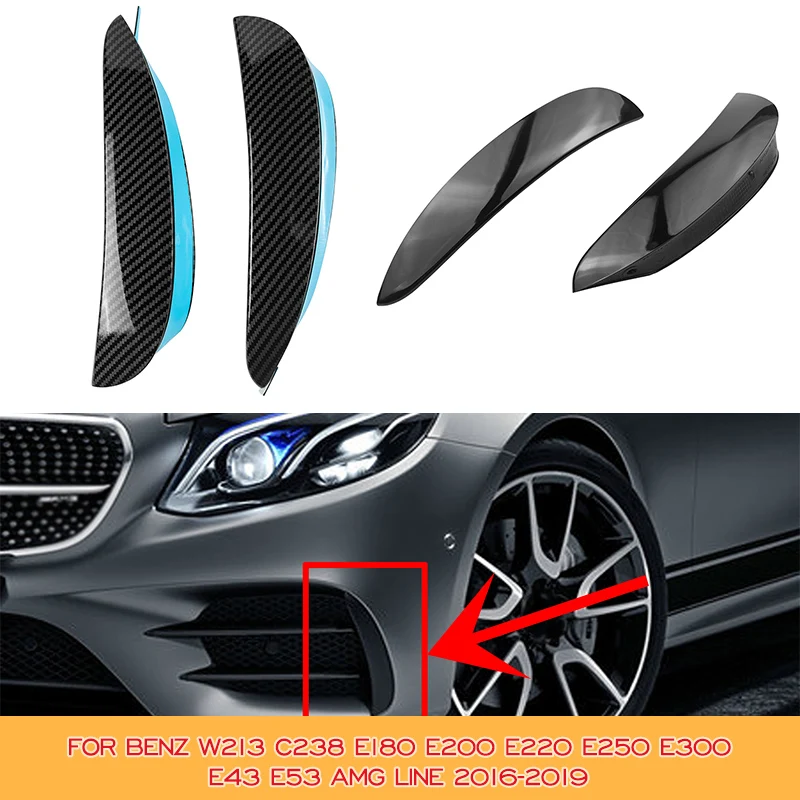 Front Bumper Fog Lamp Side Splitter Canard For Mercedes Benz W213 C238 E180 E200 E220 E250 E300 E43 E53 AMG 2016 2017 2018 2019