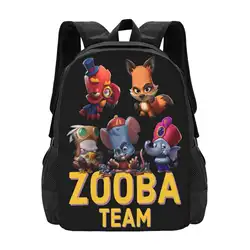 Zooba Battle Earl Louie Nix Steve Frank Sac à dos scolaire de grande capacité, sacs pour ordinateur portable, jeu vidéo, jeu mobile, Fuzzy Matna Finn