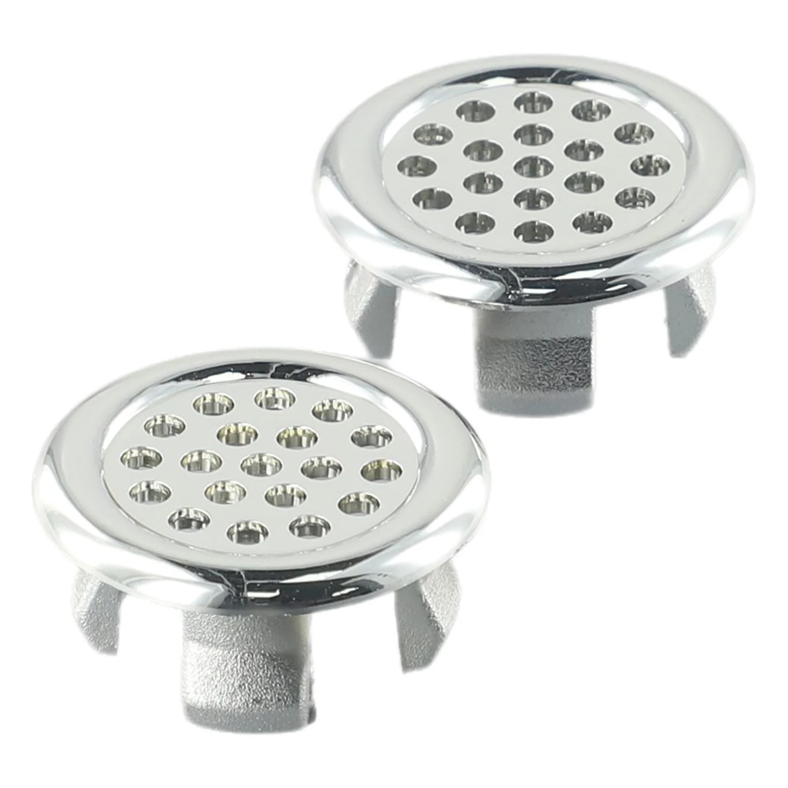 Sanitary Pedestal Sink Overflow Ring Replacement Hole Silver 2x Accessories Electroplating Plastic 2pcs Brand New