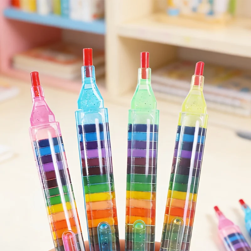 Juego de 4 crayones con 20 colores, puntas reemplazables, multicolor, adecuados para mini coloreados, recuerdos de fiesta, rellenos de bolsas de regalo, bricolaje, arte y grafiti
