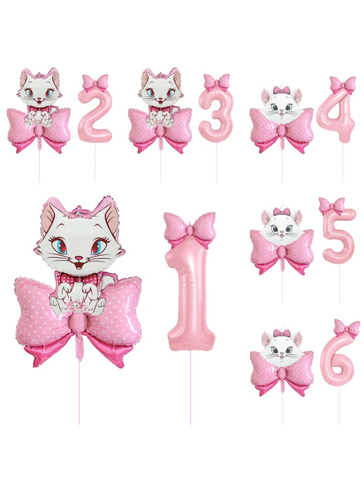 Ballon en aluminium thème chat Marie mignon, fournitures de fête d'anniversaire pour filles, ballons de décoration pour réception-cadeau pour bébé des aristochats, 2025