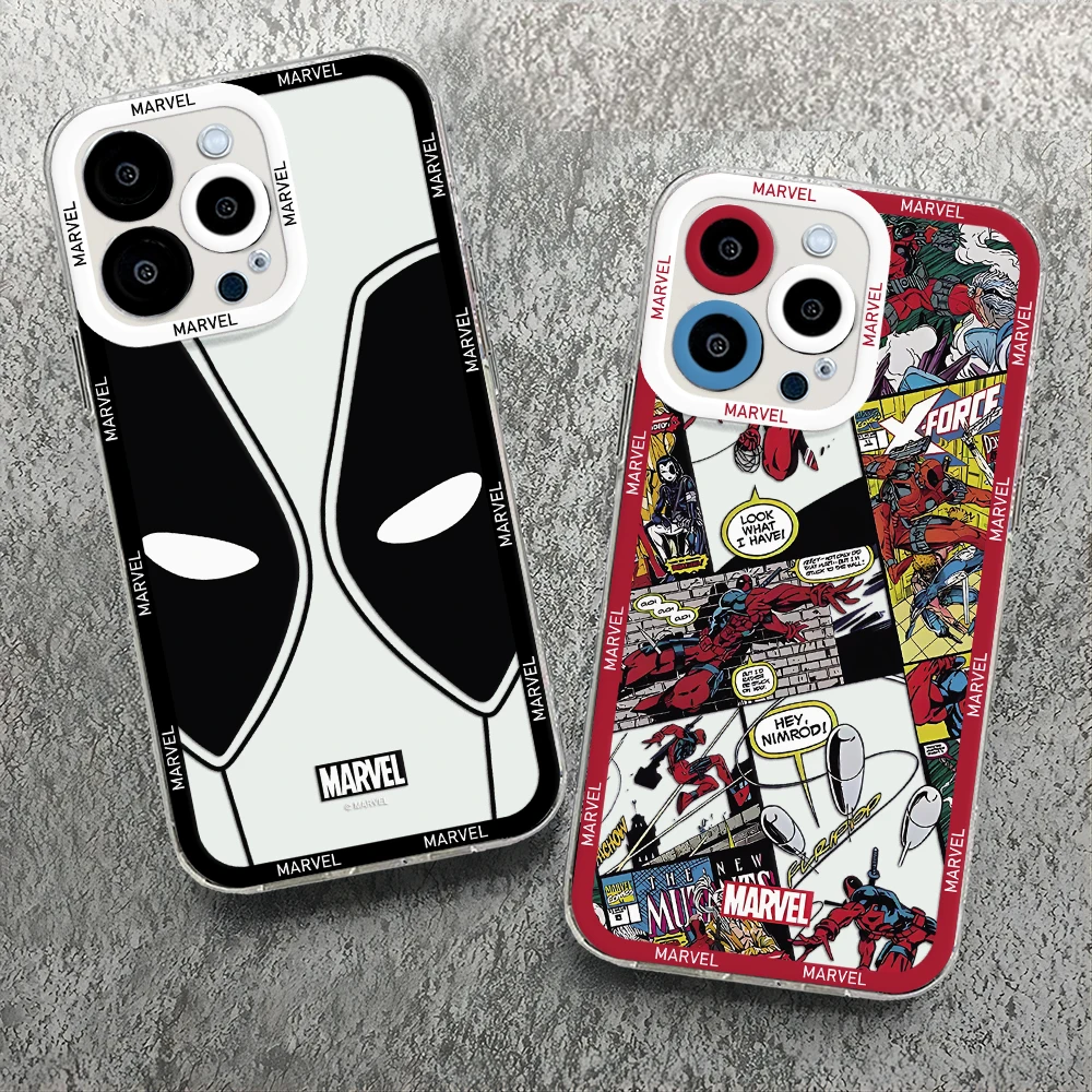 Deadpool & Wolverine Phone Case For iPhone 16 15 14 13 12 11 Mini Pro Max X XR XSMax 7 8 Plus SE20 Transparent Cover