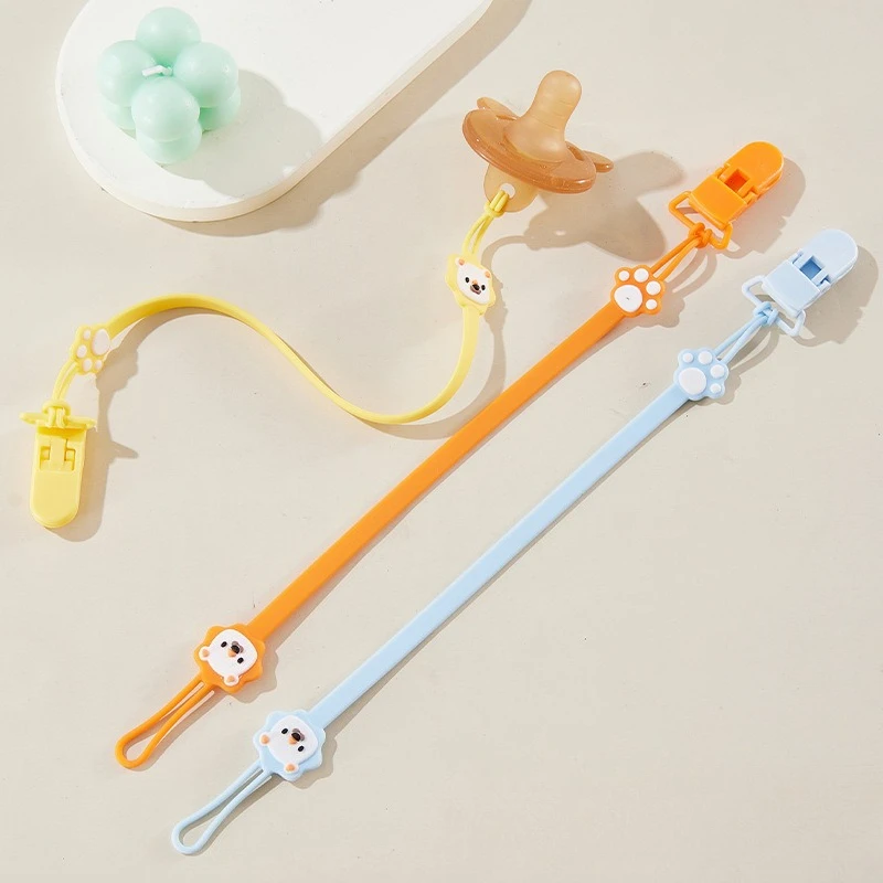 

Cute Cartoon Silicone Chain Fastened Strap Baby Pacifier Teething Clip Newborn Teether Chain Nipple Holder Nursing Accessories
