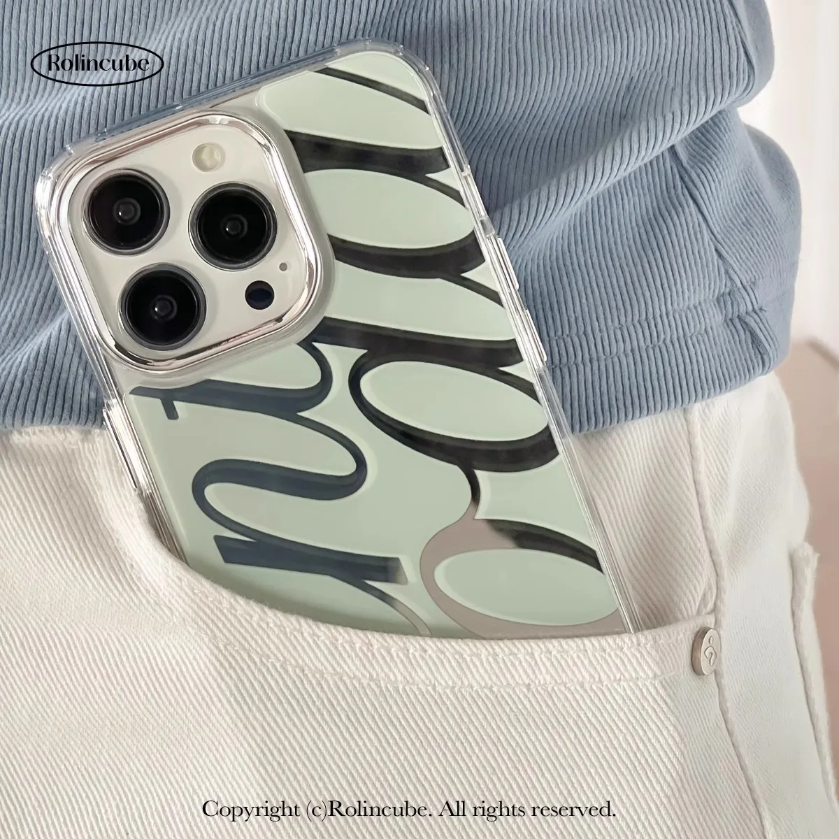 Funda metálica para iphone con espejo verde plateado con marco transparente, cubierta cromada a prueba de golpes para iphone16/15/14/13 Pro Max Plus/12/11