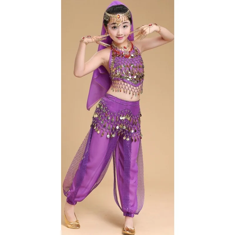 Children\'s Indian Dance Performance Costumes Children\'s Ethnic Dance Costumes Girl\'s Belly Dance Costumes