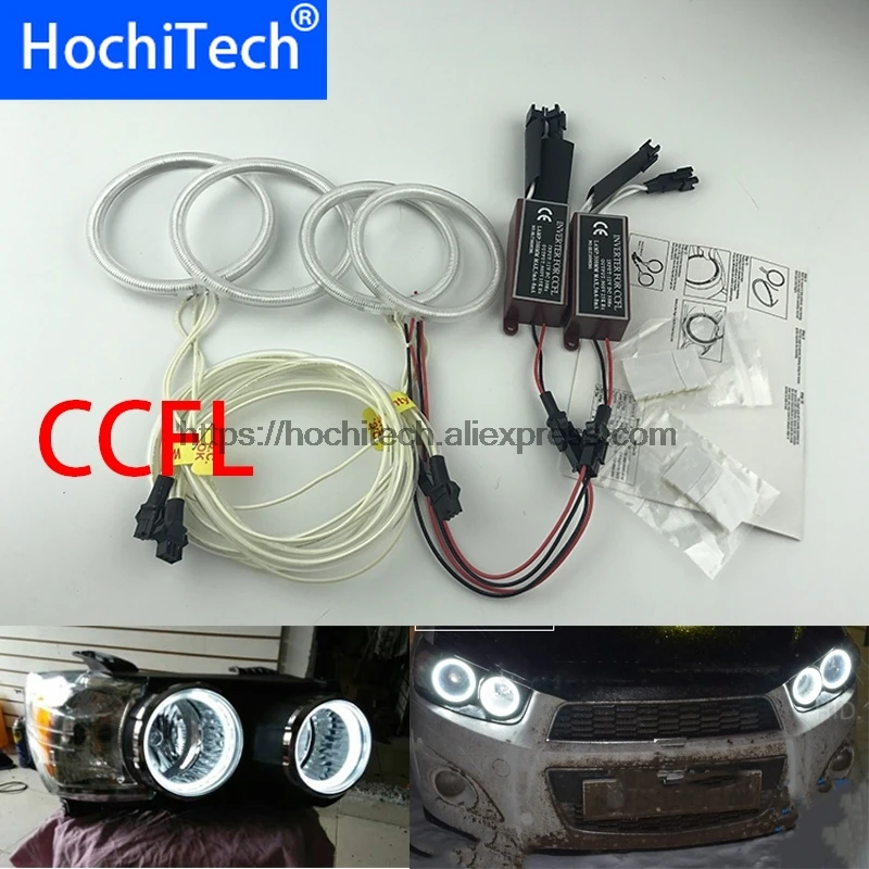

Car Styling WHITE 6000K CCFL Headlight Halo Angel Eyes Kit Angel Eyes Light HochiTech for Chevrolet Chevy Aveo 2011-2014
