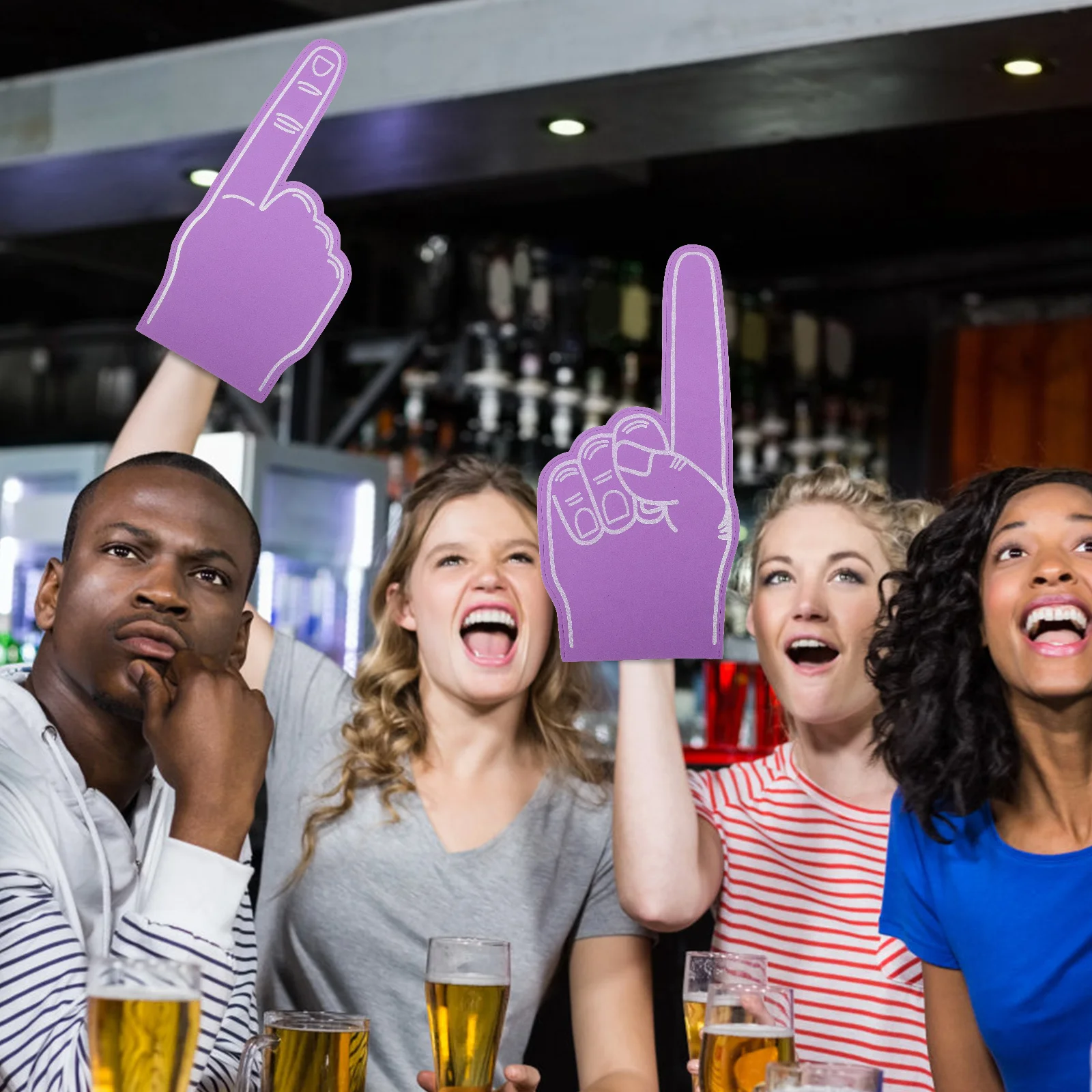 

3Pcs Foam Finger Set Portable Cheerleading Prop for Soccer Basketball Match Fun Noisemaker Sports Party Supply Team Spirit