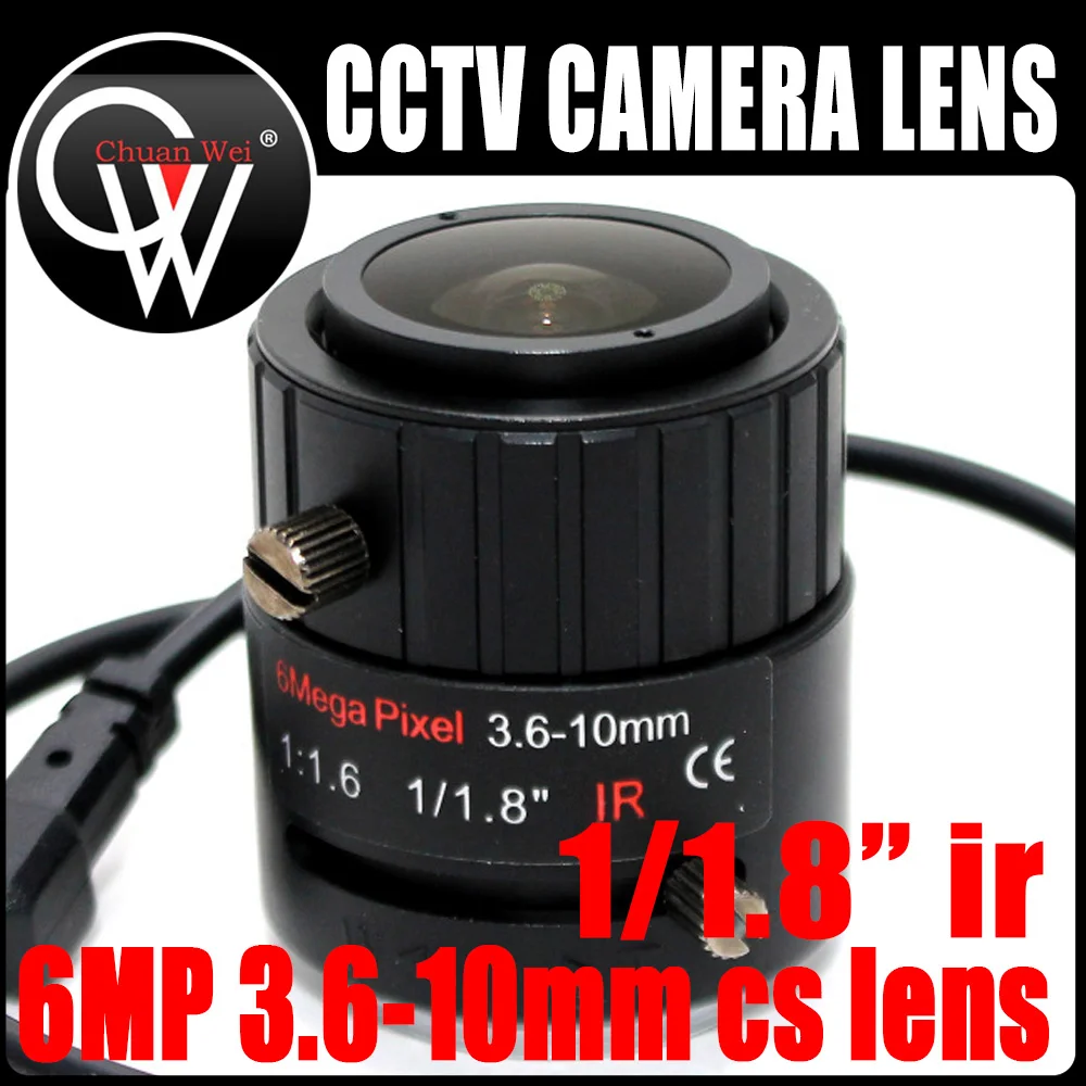 

6MP 3.6-10mm cs Lens VF Manual Zoom Auto IRIS F1.8 1/1.8" CS Mount Lens FOR HD Security IP Camera