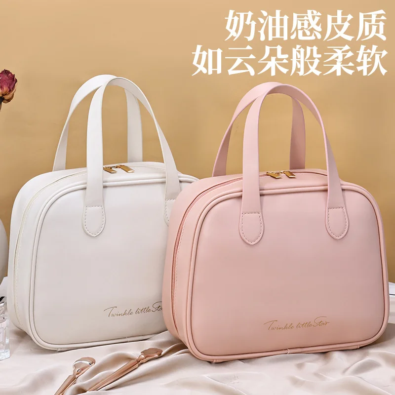 

Ins Fenggao внешний вид, большая вместимость, ежемесячная полугибкая косметичка из искусственной кожи, дорожная многофункциональная сумка для хранения косметики b