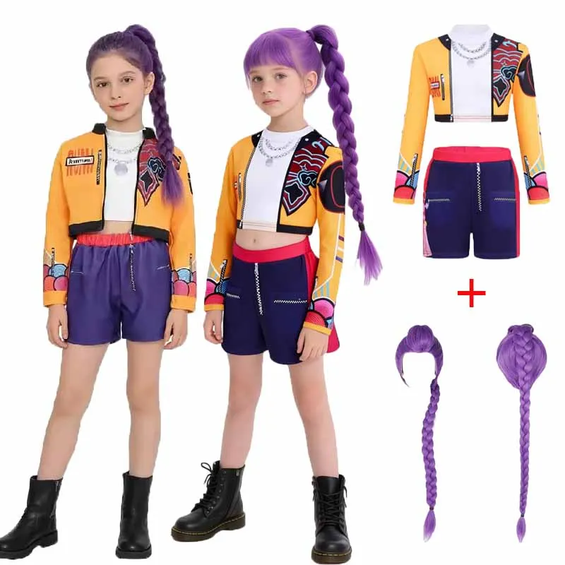 Kids Cosplay Sets Girls Cartoon Anime Stage Performance Costume Suit Kids Movie Role-playing Party Clothing Outfits 3-12 Years