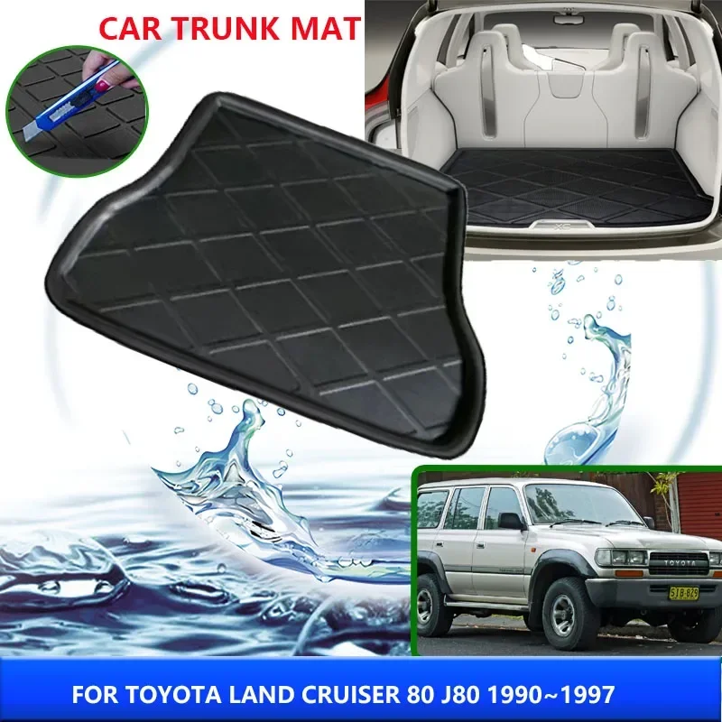 Trunk Mat For Toyota Land Cruiser 80 J80 FJ80 LC80 Lexus LX 450 1997~1990 High Temperature Resistant Storage Pad Interior Pasts