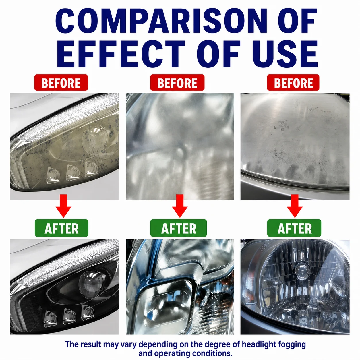 QIFENGHE 50ml Car Headlight Restorer Liquid, Remove Yellowing Oxidation Haze, Restore Headlight Clarity, UV Protective Coating f