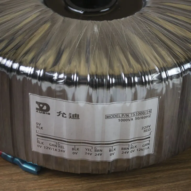 1000W 220v to double 24v two sets + single 12v two sets of pure copper wire high power toroidal transformer, size 170mm*70mm