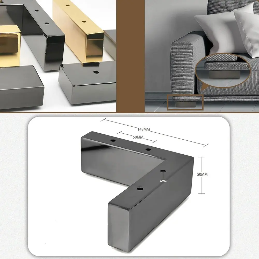 Accessories Stainless Steel Furniture Leg Enhance Stability L-Shape Cabinet Feet Anti-slip Load Bearing Chair Stand