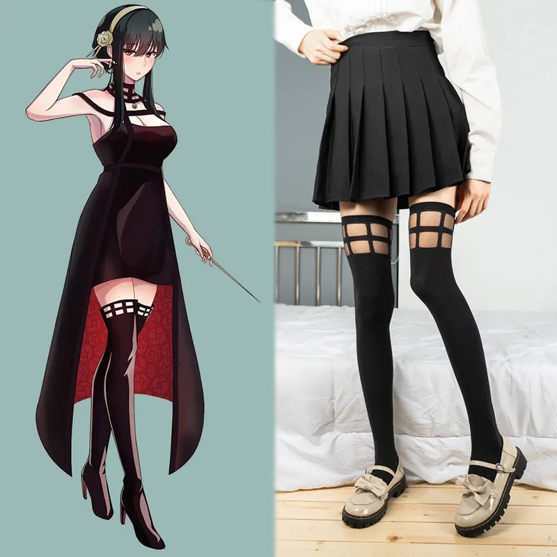 Anime Spy X Family Yor Forger Cosplay Kousen Yor Briar Elastisch fluwelen Dijkousen Panty Hallowmas Kostuumaccessoires