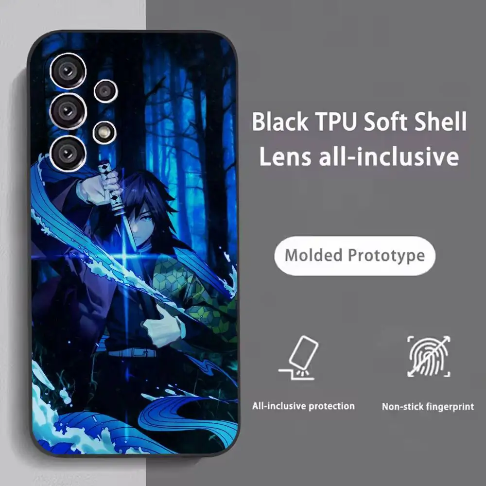 Anime Giyu Tomioka Demon Slayer Phone Case For Samsung S25,S24,S21,S22,S23,S30,Ultra,S20,Plus,Fe,Soft Silicone Black Cover