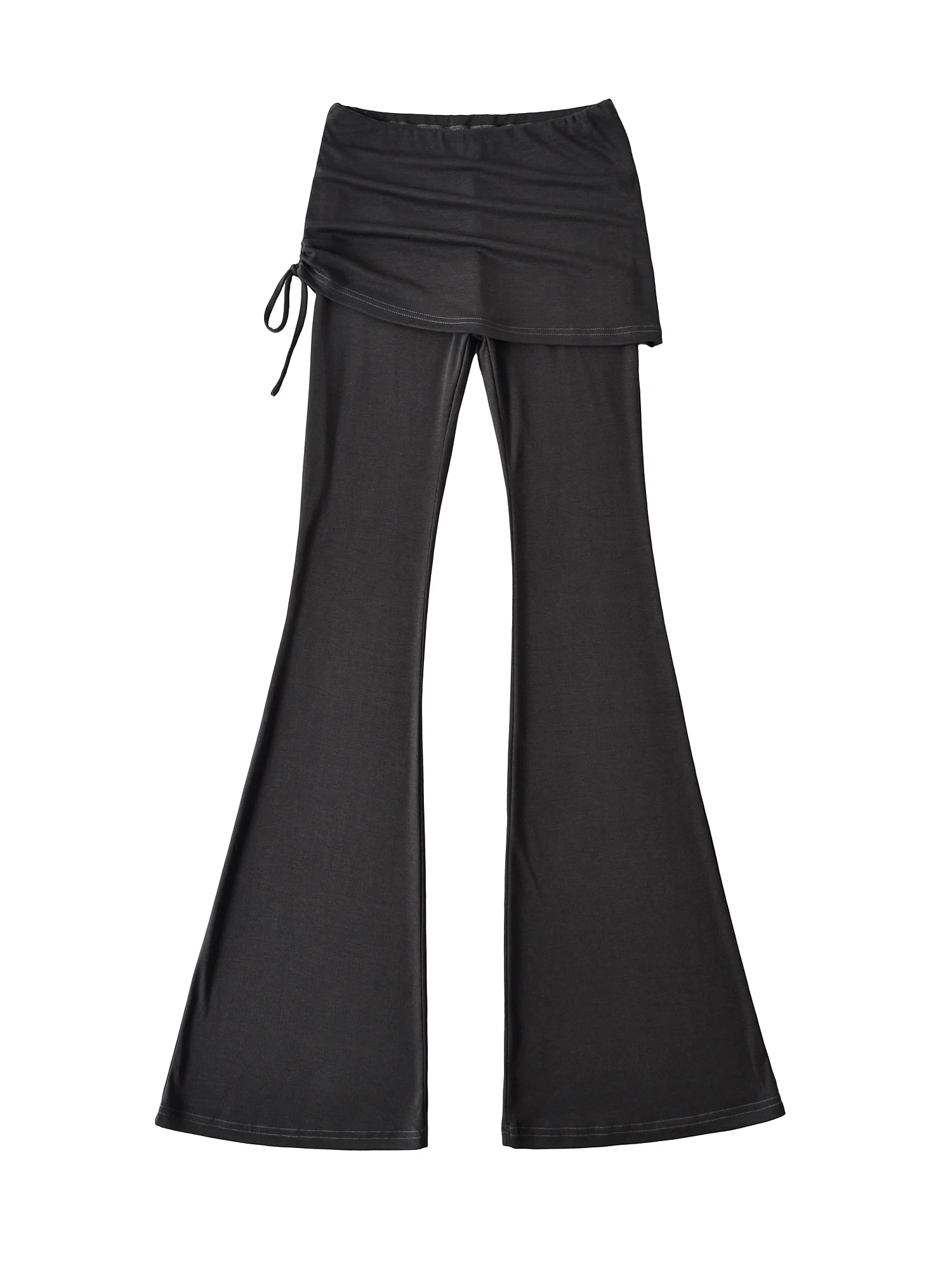 Amerykańskie spodnie wyszczuplające z wysokim stanem, rozszerzane, codzienne, spodnie do jogi, spódnico-spodnie, luźne spodnie z bocznym sznurkiem, długie spodnie.