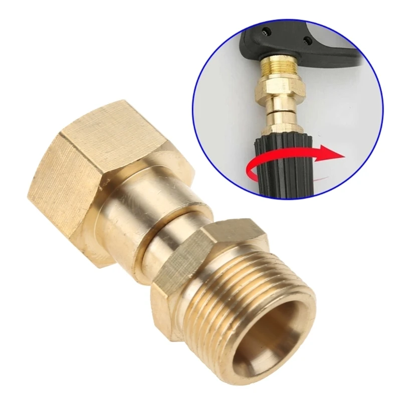 Boquilla latón presión para lavadora, Conector junta giratoria rosca, manguera para hogar, jardín, coche,